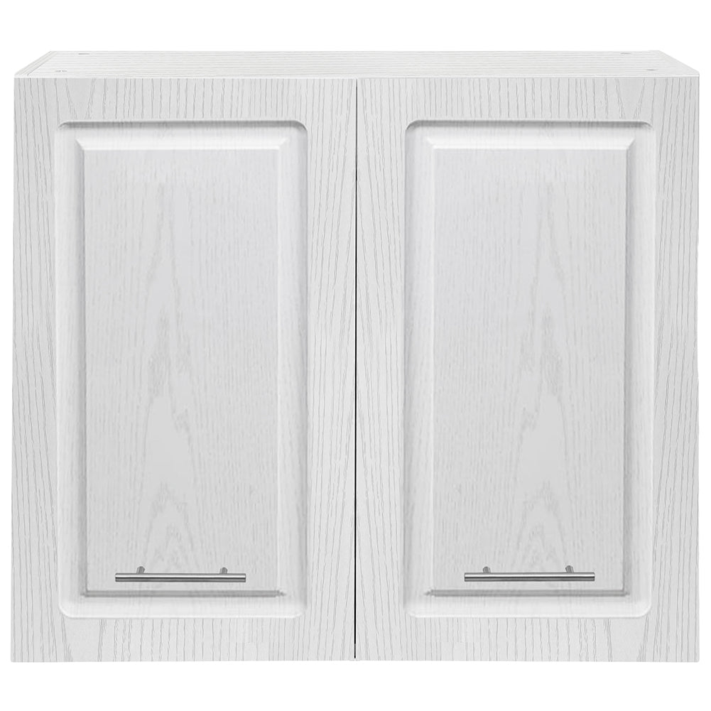 Mobile Cucina Pensile 2Ante Componibile in Legno Bianco Frass. Classico 80x32 H72cm