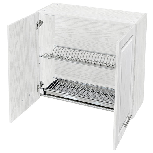 Pensile da Cucina Scolapiatti Sistema Raccogli Gocce Mobile Bianco Frass. Classico 80cm