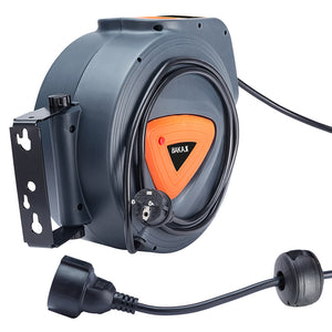 Avvolgicavo Elettrico Automatico 20 mt Prolunga Shucko Fissaggio Muro 180°