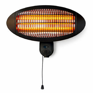 Stufa Elettrica Quarzo Infrarossi da Parete 2000W IP34 per Esterno Basso Consumo