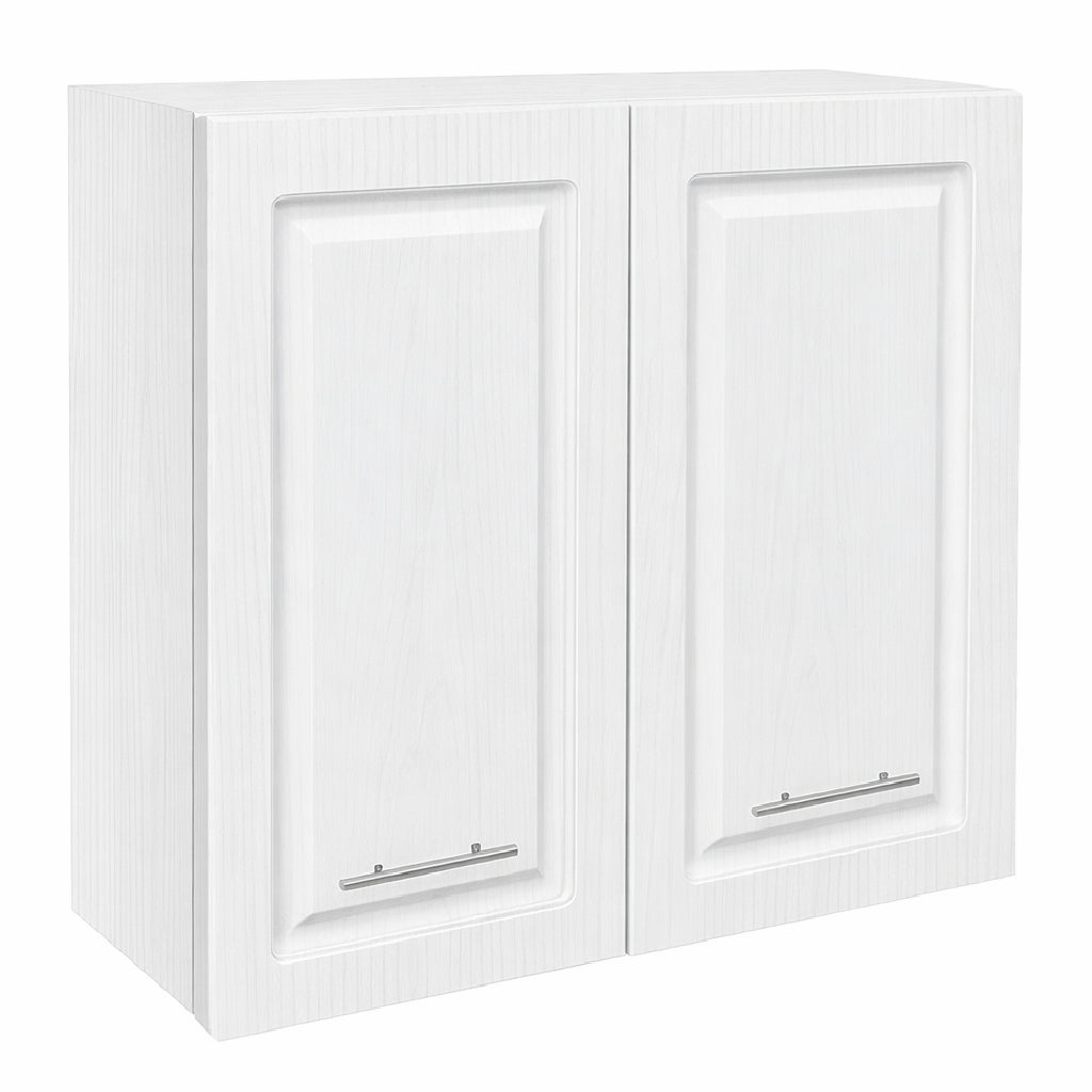 Mobile Cucina Pensile 2Ante Componibile in Legno Bianco Frass. Classico 80x32 H72cm