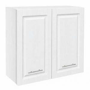 Mobile Cucina Pensile 2Ante Componibile in Legno Bianco Frass. Classico 80x32 H72cm