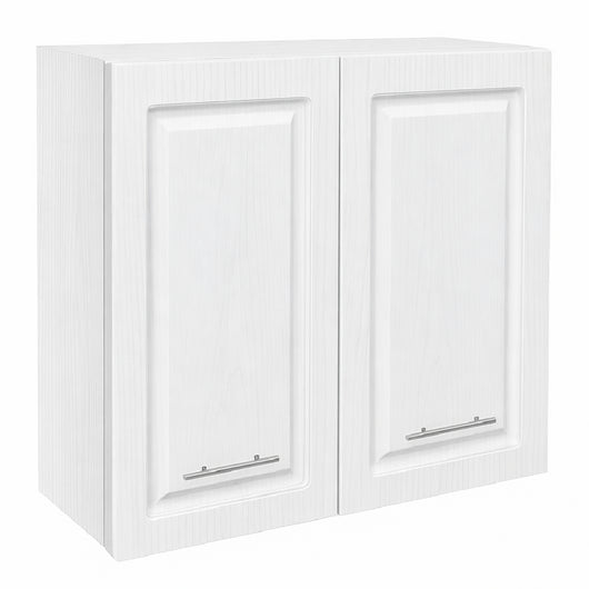 Mobile Cucina Pensile 2Ante Componibile in Legno Bianco Frass. Classico 80x32 H72cm