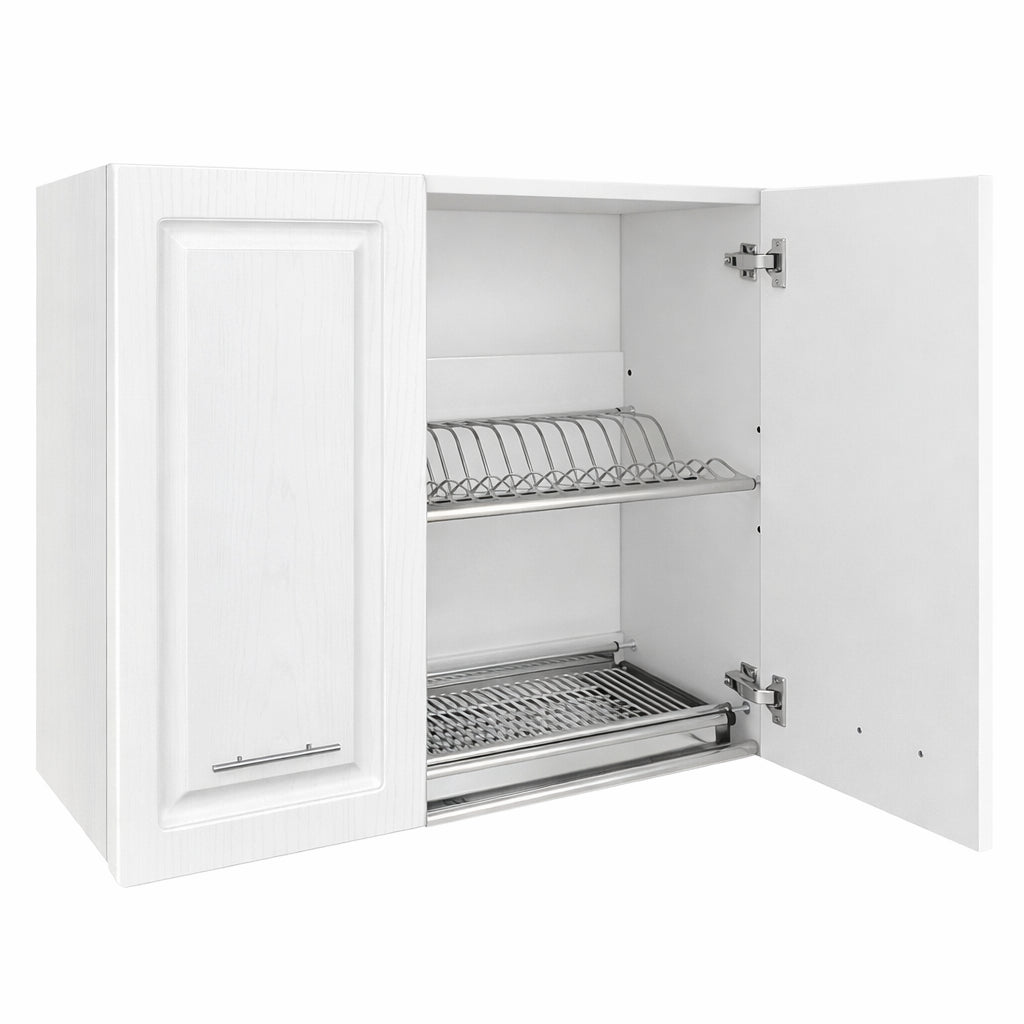 Pensile da Cucina Scolapiatti Sistema Raccogli Gocce Mobile Bianco Frass. Classico 80cm