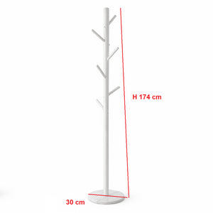 Appendiabiti in Metallo con Base in Marmo Bianco 174 cm Moderno con 6 Ganci