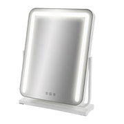 SPECCHIO RETTANGOLARE HOLLYWOOD DA TAVOLO A LED CON 3 LUCI REGOLABILI, ACCENSIONE TOUCH CON SPINA DIMENSIONE 40X52 CM