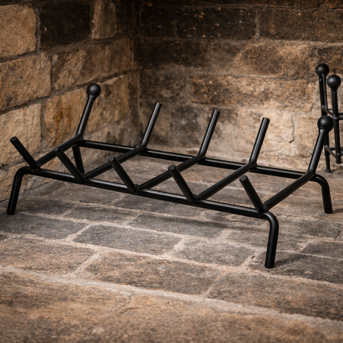 BRUCIALEGNA PER CAMINO IN ACCIAIO VERNICIATO SEZ. 12 50 x 35 CM