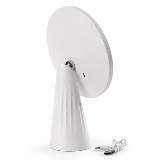 SPECCHIO INGRANDITORE LED - 3 COLORI DI LUCE, INTERRUTTORE TOUCH, REGOLAZIONE CONTINUA, DA TAVOLO, 17 X 27 CM - RICARICA DA USB