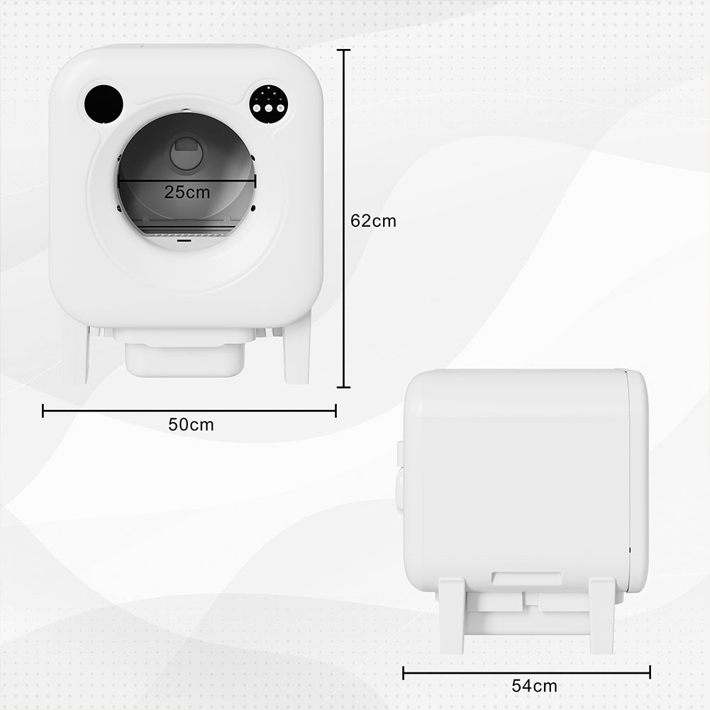 Lettiera Autopulente XXL per Gatti Smart Wifi con App e Controllo Capacità 70L