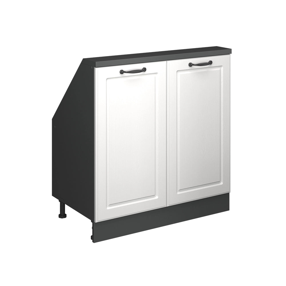 Mobile sottotetto Rion Bianco rustico/Antracite con 2 porte Vicco