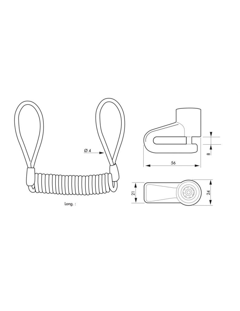 Antifurto Block per monopattino elettrico, cavo Ø 4 mm lungo 1,50 m, 2 chiavi – THIRARD