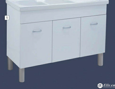 SOTTOLAVELLO X CERAMICA 120X50 BCO 3 ANTE SENZA LAVELLO - LMC