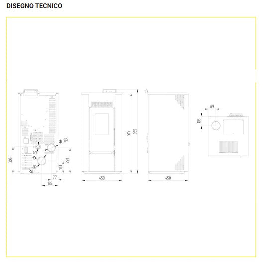 STUFA A PELLET EFESTO 6 BIANCO/BORDEAUX/ANTRACITE POTENZA ED EFFICIENZA COLORE: BIANCO