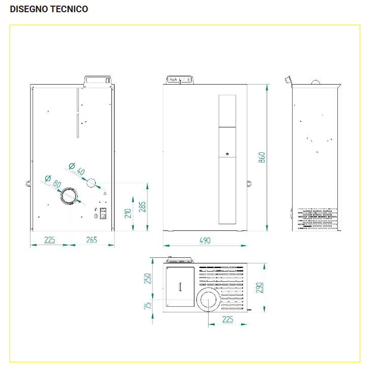 STUFA A PELLET SLIM BRONTE 5 – BIANCO / ANTRACITE / BORDEAUX COMPATTA ED EFFICIENTE COLORE: BIANCO