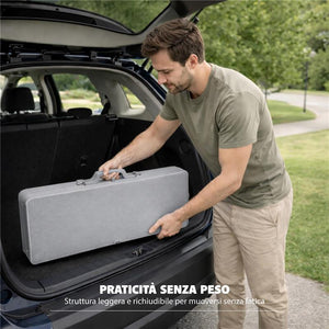 SET TAVOLO PIEGHEVOLE CON 4 SGABELLI IN COLORE GRIGIO