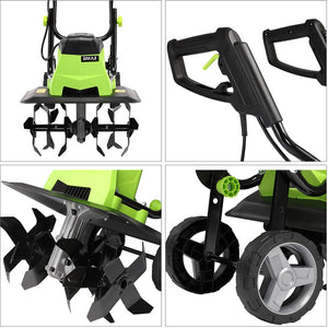 Motozappa Elettrica 1500W Elettrozappa 40cm Zappatrice 6 Lame 22cm