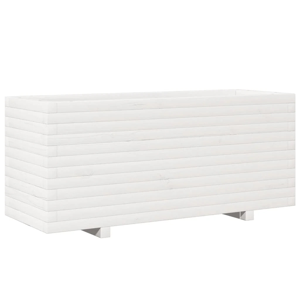 Fioriera rialzata per piante e fiori terrazza giardino 110 x 40 x 49,5 cm legno di pino massiccio bianco 02_0037343