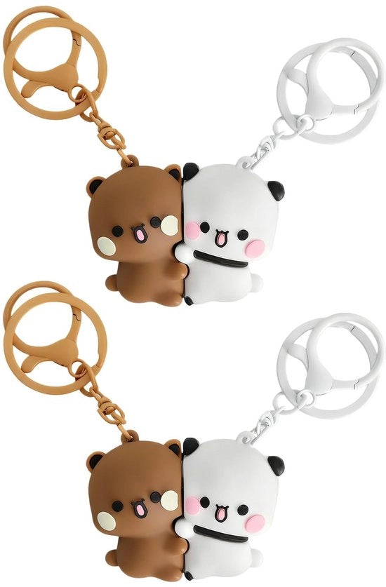 Anime key holder, coppia, set da 4 pezzi, carina catenella per borse, zaini e portafogli, perfetta catenella, regalo per partner e amici