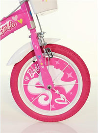 BICICLETTA BARBIE DA 14" CON ROTELLE IN COLORE BIANCO E ROSA PER BAMBINA COLORE