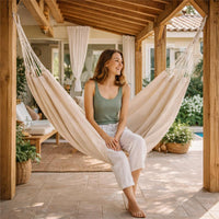 AMACA IN COTONE FLEXY PORTATA 120 KG BEIGE DIMENSIONI 200 X 100 CM