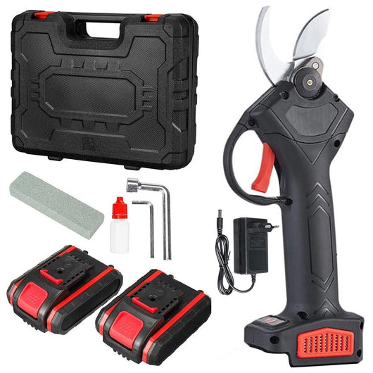Forbici da Potatura Elettrica con Doppia Batteria Cesoie Trincia Rami Portatile
