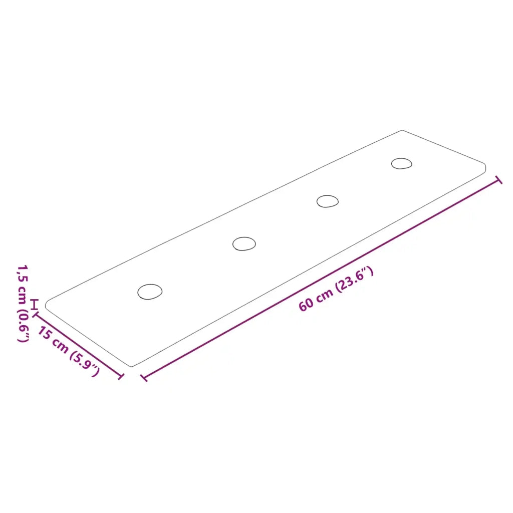 Testiera | Testata da Parete 12 pcs Marrone 60 x 15 cm Pelle Sintetica
