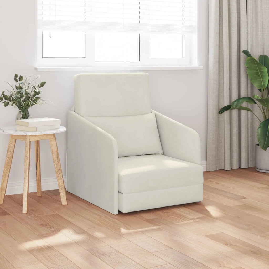 Divano letto Crema 65 x 80 x 83 cm Velluto 4106654