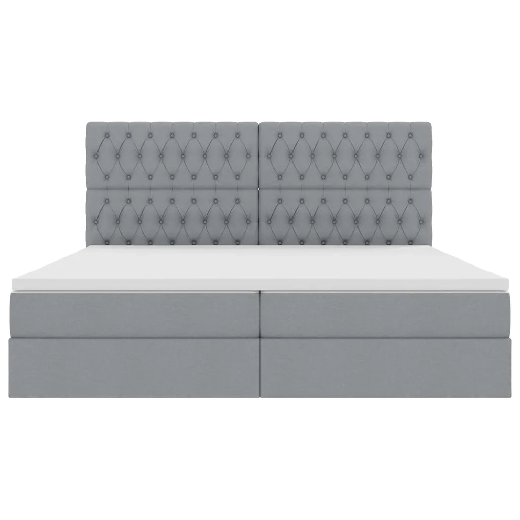 Letto con contenitore e materasso Grigio chiaro 200 x 200 cm 3371865