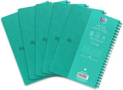 Quaderno di appunti spirale A5 con copertina ruvida 160 pagine, copertina flessibile, colore turquoise - 5 pezzi