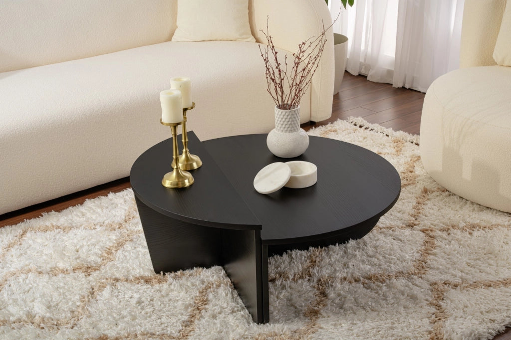 Tavolino da caffè in legno "Orion" - 90 x 60 x 30 cm - Legno nero