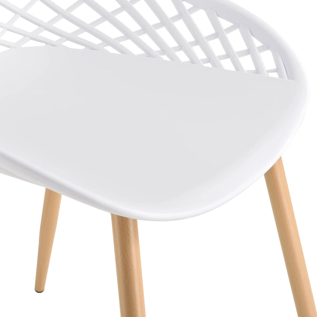 Set di 2 sedie da pranzo con seduta in plastica 83 cm bianco 03_0006037