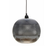 Lampada a sospensione Neptun in vetro lavorato grigio e argento