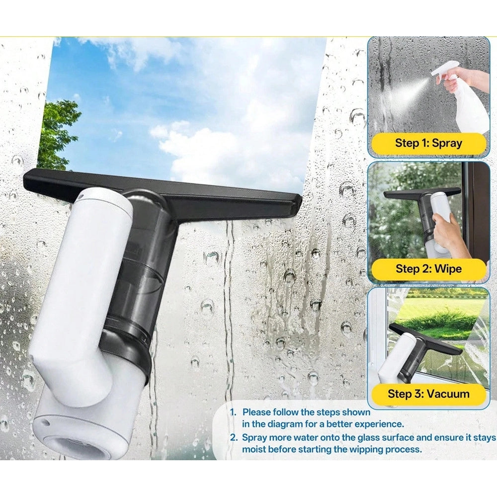 Trade Shop - Pulitore Multifunzione Aspirapolvere Soffiatore Tira Acqua Vetri Senza Fili 5in1 Elettrico -