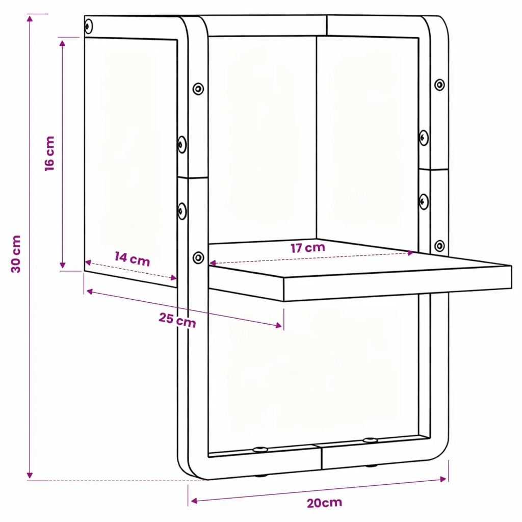 Scaffale da parete Rovere Artigianale 20 x 25 x 30 cm 893635