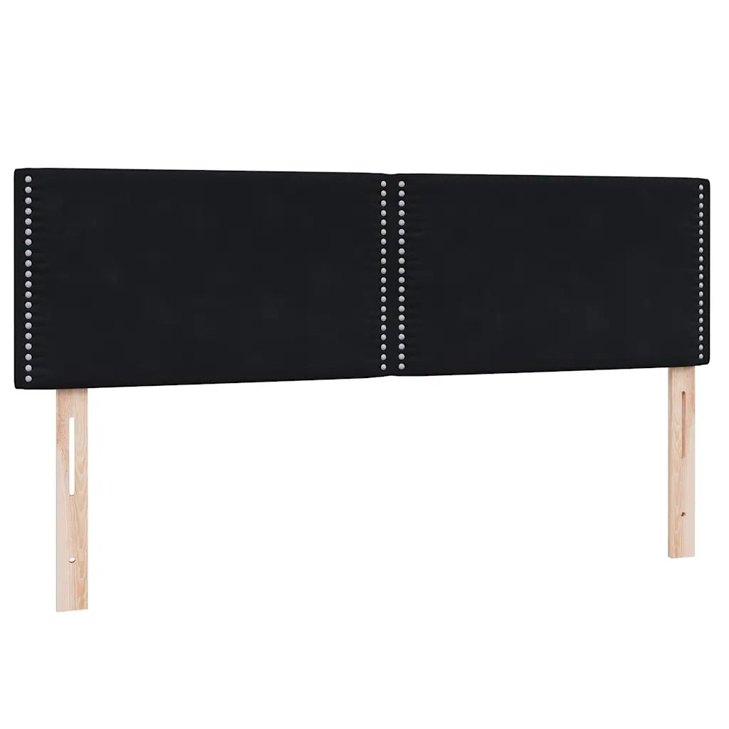 Letto a Molle con Materasso e LED Nero 160x210 cm in Velluto 3316793