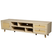 Mobile TV con 2 cassetti; 1 anta e passacavi - per soggiorno - 160x39x40.5 cm - rovere