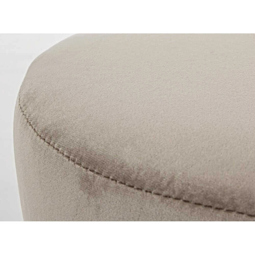 Set di 2 Sgabelli Rotondi in Velluto con Gambe in Legno - MIREILLE