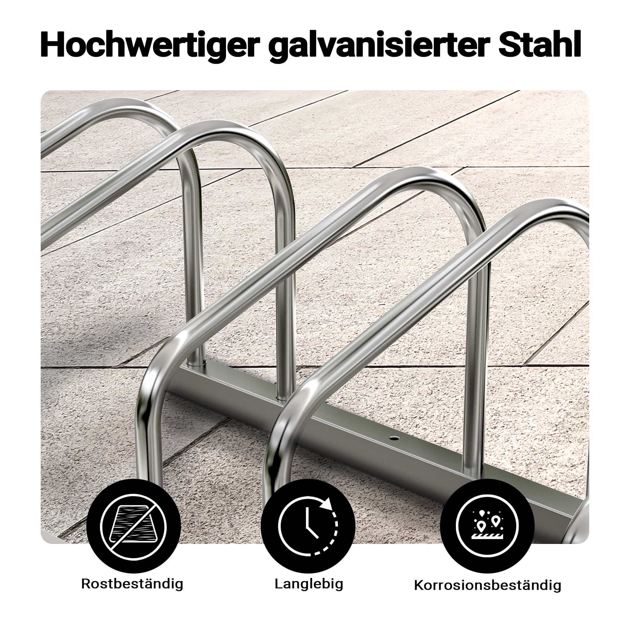 Toboli Rastrelliera per 6 biciclette Portabici in acciaio zincato per interno ed esterno Supporti