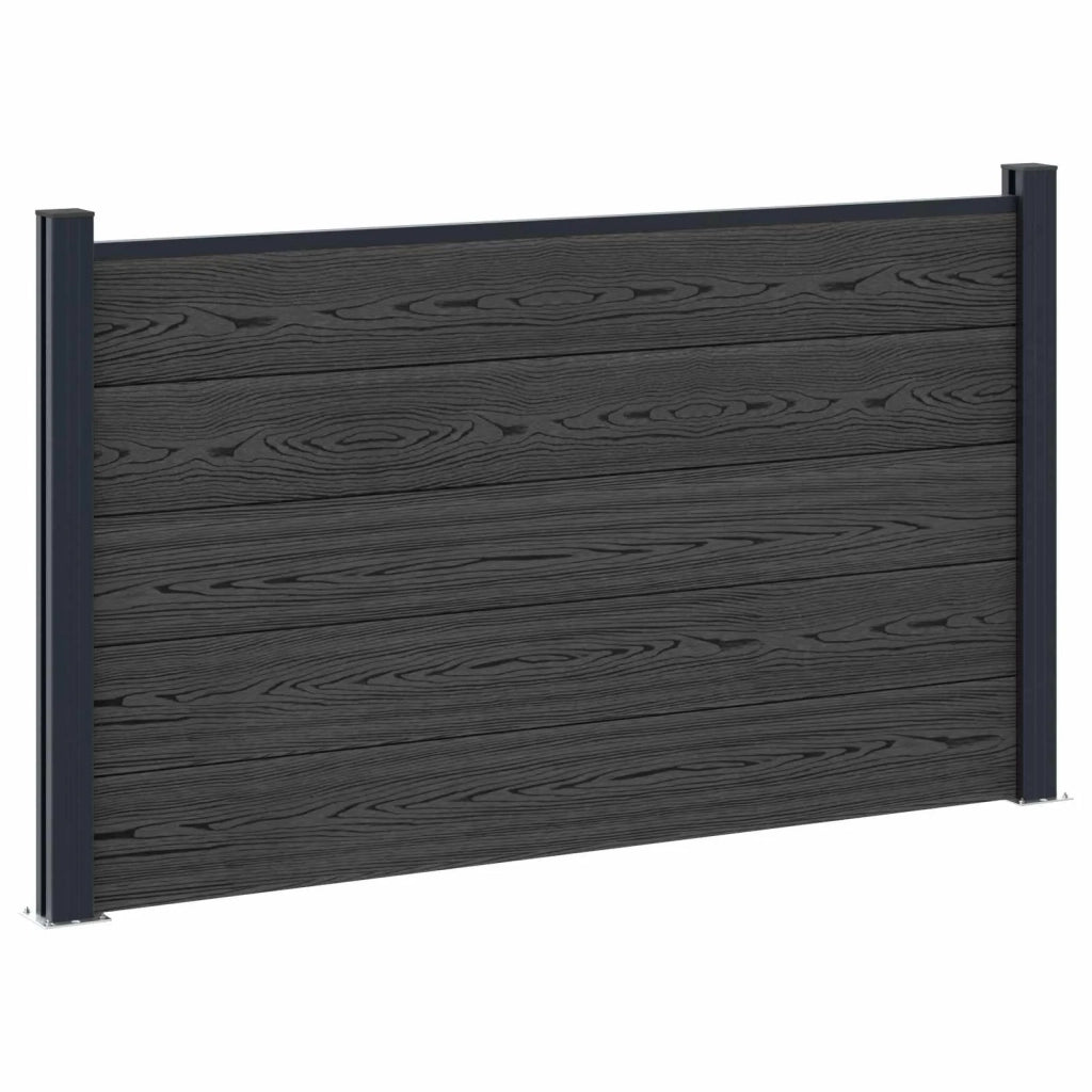 Pannello di Recinzione 8 pcs WPC e Alluminio Nero
