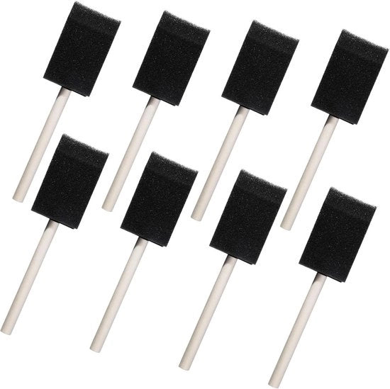 Set di pennelli a schiuma per dipinti, pennelli a spugna per dipinti, manici in legno, pennelli a schiuma per dipinti, pennelli a spugna per dipinti, attrezzatura, pennelli a schiuma per dipinti, set per adulti e bambini e acquerelli
