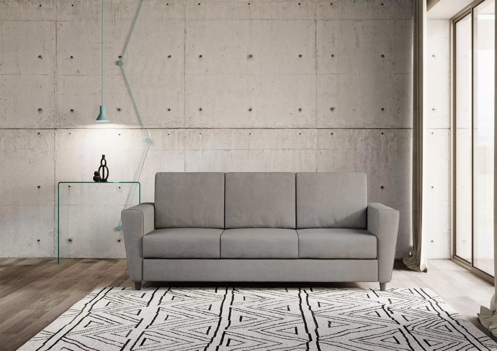 Divano yasel 3 posti (tre sedute da 60cm) misure esterne l.212cm | grigio - Mobili 2G