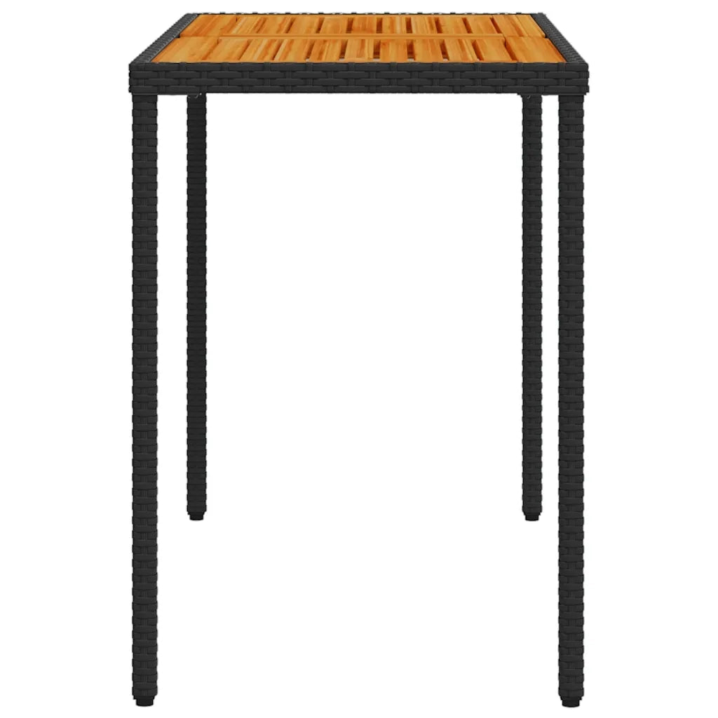 Set da Pranzo da Giardino 5 pz Nero con Cuscini in Polyrattan