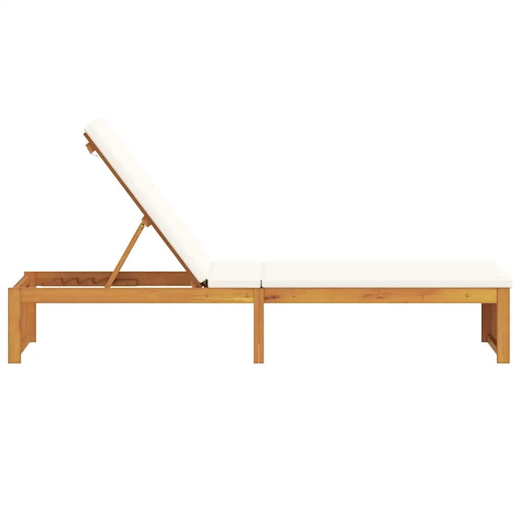 Lettino da sole con cuscino Olio Naturale 200 x 55 x 94 cm 4108115