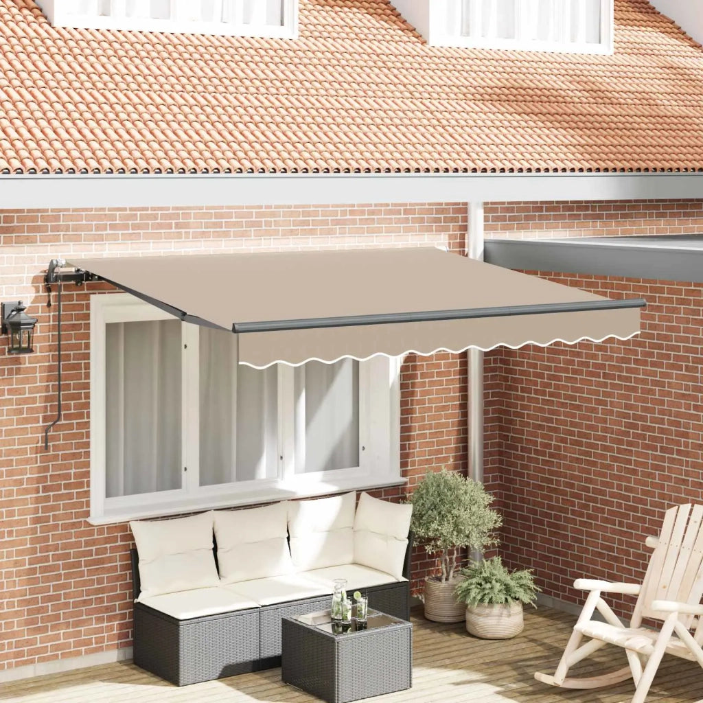 Tenda da Sole | Tenda Retrattile Beige 350 x 200 cm Tessuto