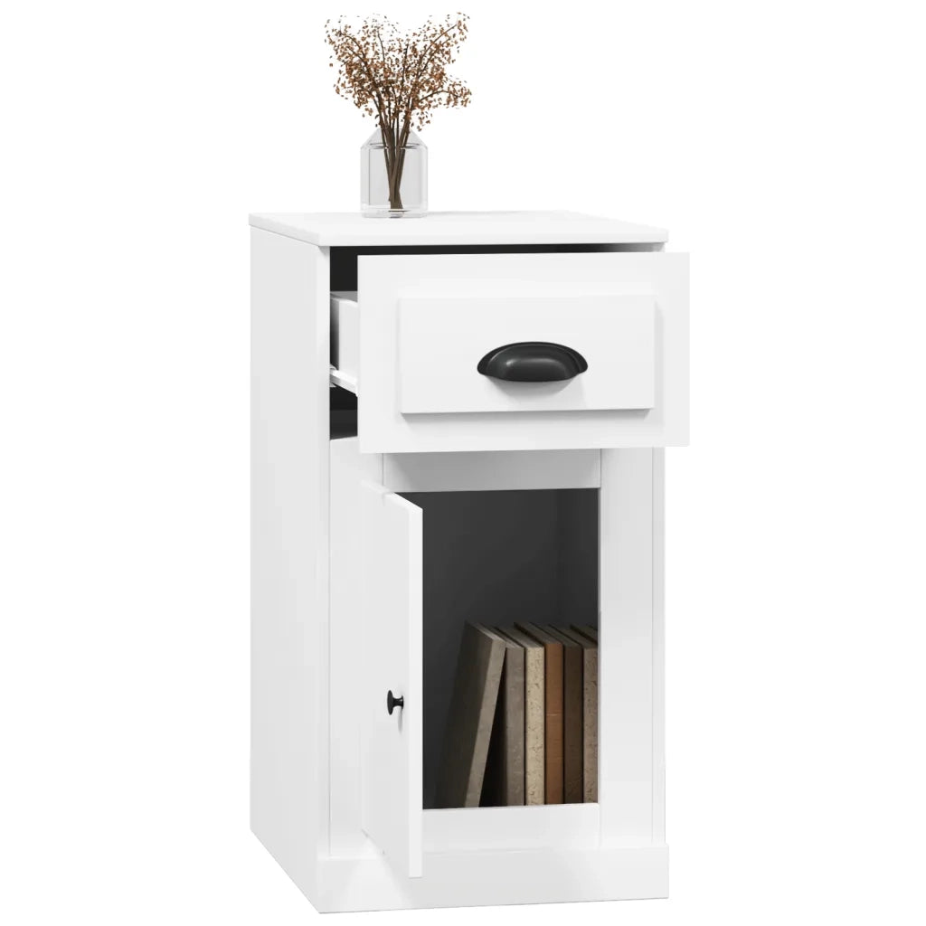 Mobiletto con Cassetto Bianco 40x50x75 cm in Legno Multistrato