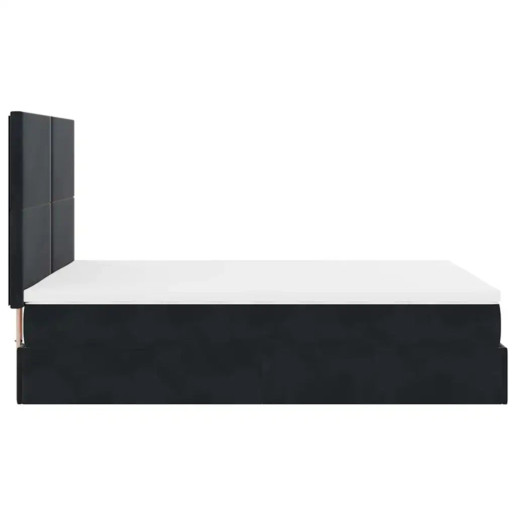 vidaXL Struttura Letto Pouf con Materassi Nero 140x200 cm in Velluto