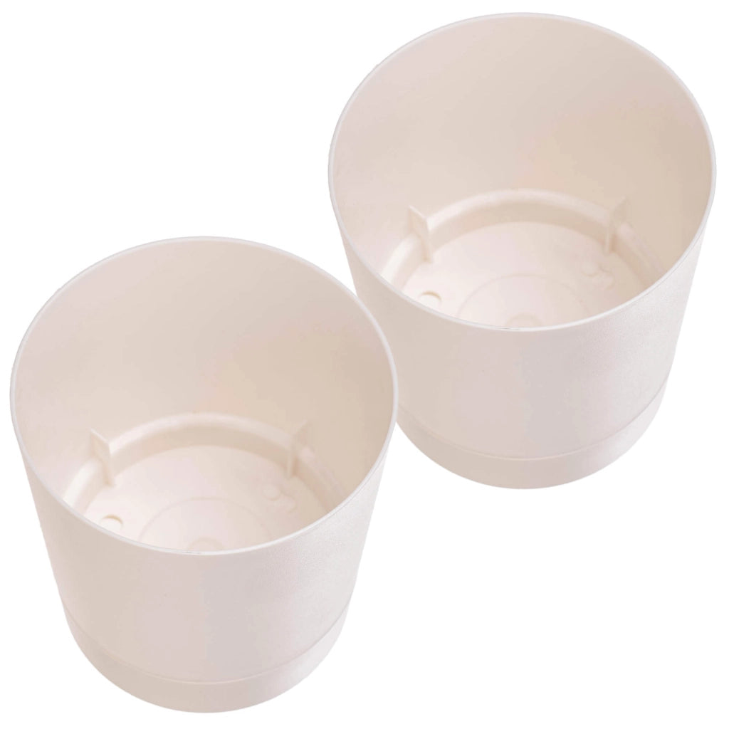 KADAX Vaso da fiori con coprivaso e sottovaso, rotondo, 14,5 cm, set da 2