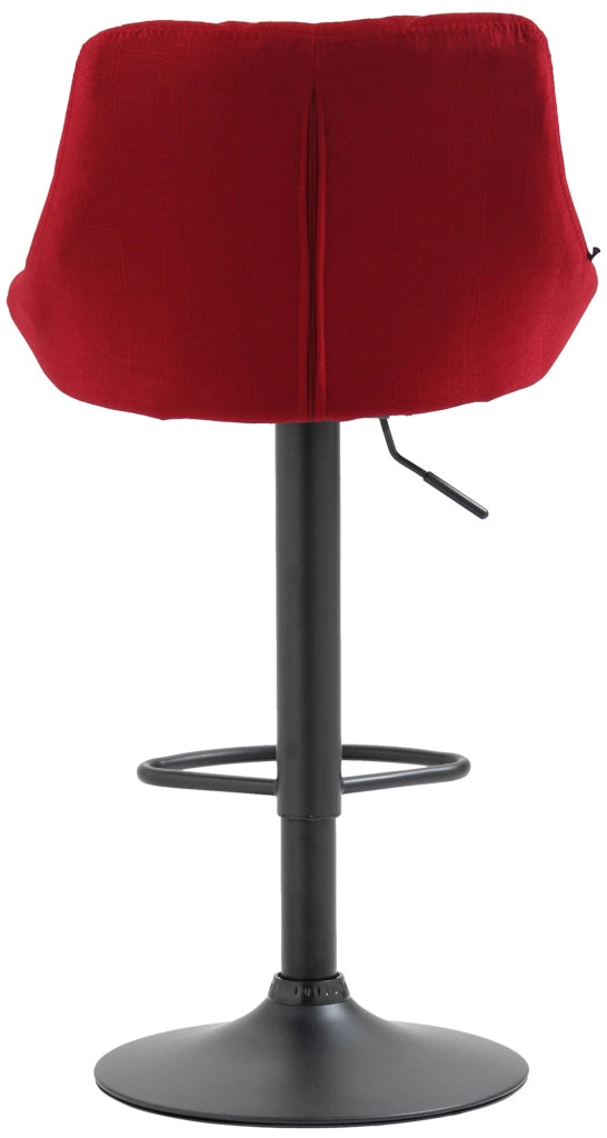 Sgabello bar LAZIO in tessuto rosso,nero