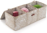 Cestello di archiviazione con coperchio, pannelli rettangolari intrecciati naturali con cassette per l'organizzazione di snack, giocattoli, whitewash.