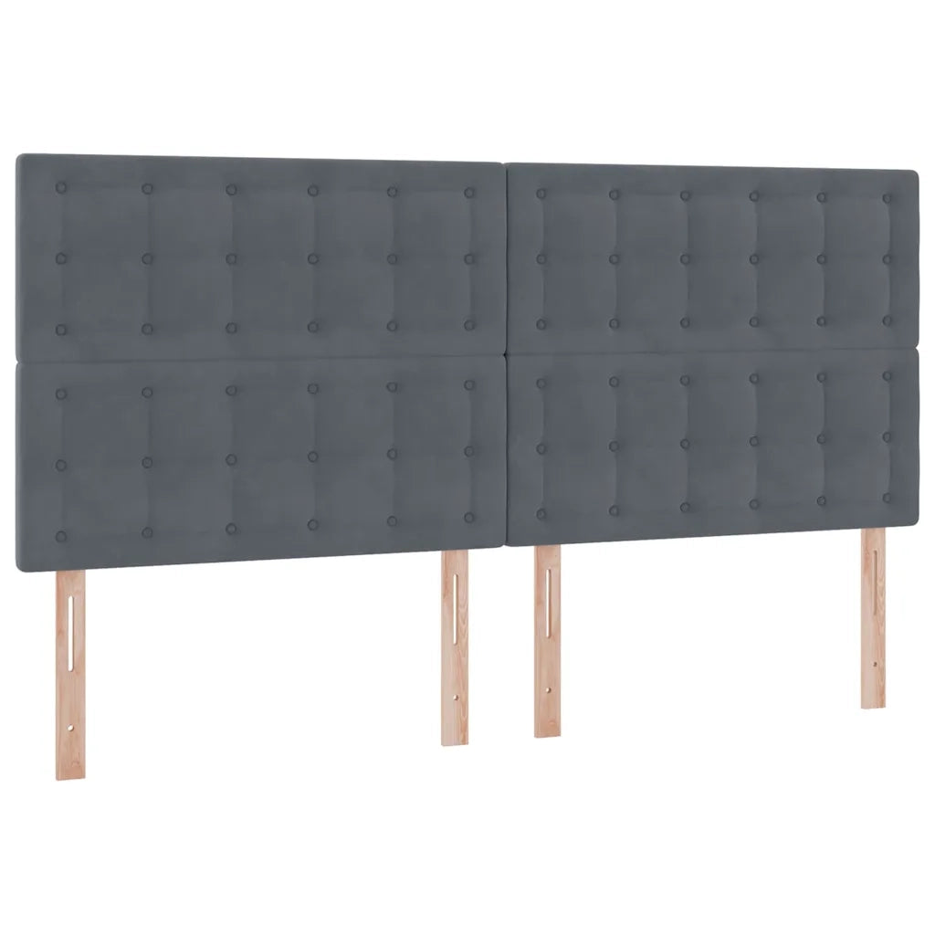 Letto con contenitore e LED Grigio scuro 200 x 200 cm Velluto 3372808